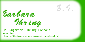 barbara ihring business card